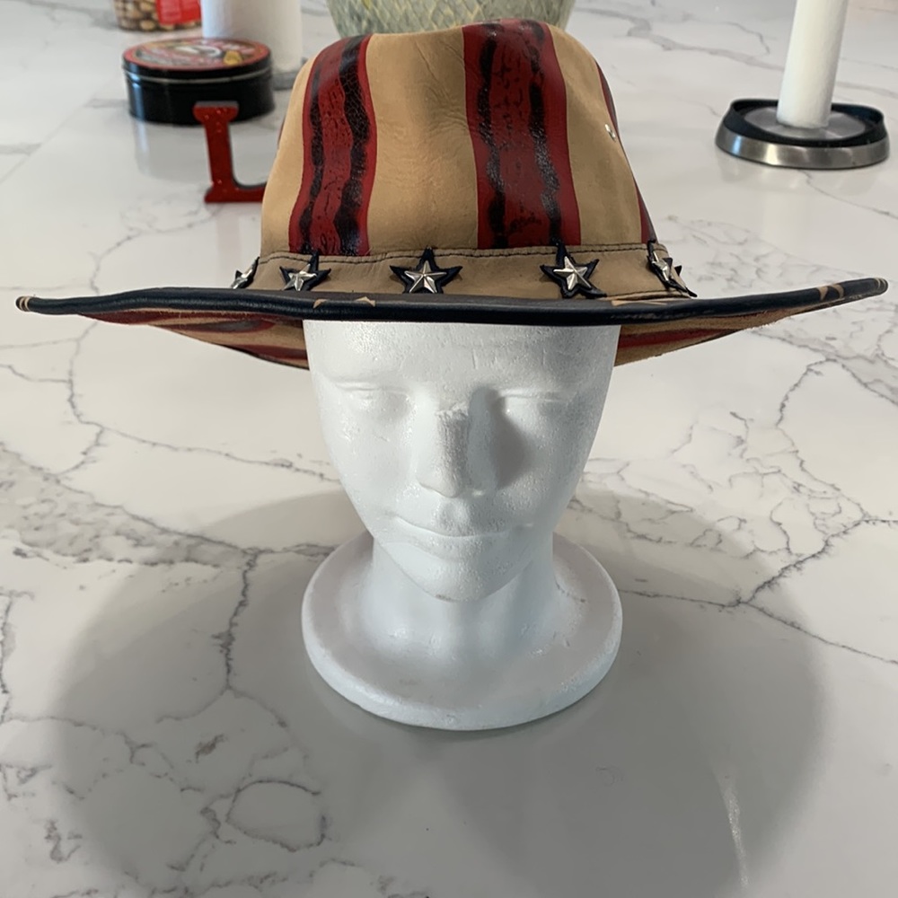 Genuine Bullhide‎ U. S. Flag Hat. Size M - Picture 5 of 16